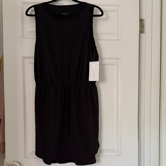 NWT- Athleta Black Sleeveless Mini Dress - Picture 1 of 5
